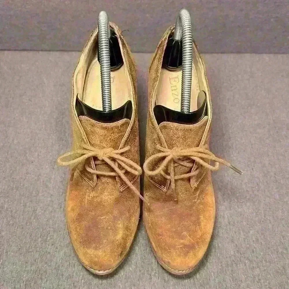 Enzo Angoliolini Leather Wedge High Heel Eaflory Rubber Ankle Boot  Wmns Size 9 - Picture 3 of 12